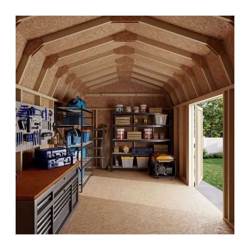 Little Cottage Co. Value Gambrel 10x18 Barn Shed Kit w/ 6' Sidewall - Side Entry (10x18 VGB-6-SE-PC)