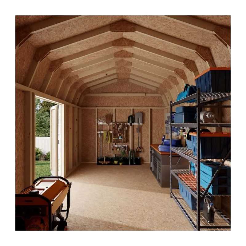 Little Cottage Co. Value Gambrel 10x18 Barn Shed Kit w/ 6' Sidewall - Side Entry (10x18 VGB-6-SE-PC)