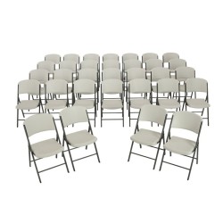 Lifetime 32 Pack Classic Folding Chairs - Almond and Bronze (82803)