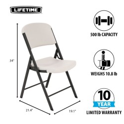 Lifetime 32 Pack Classic Folding Chairs - Almond and Bronze (82803)