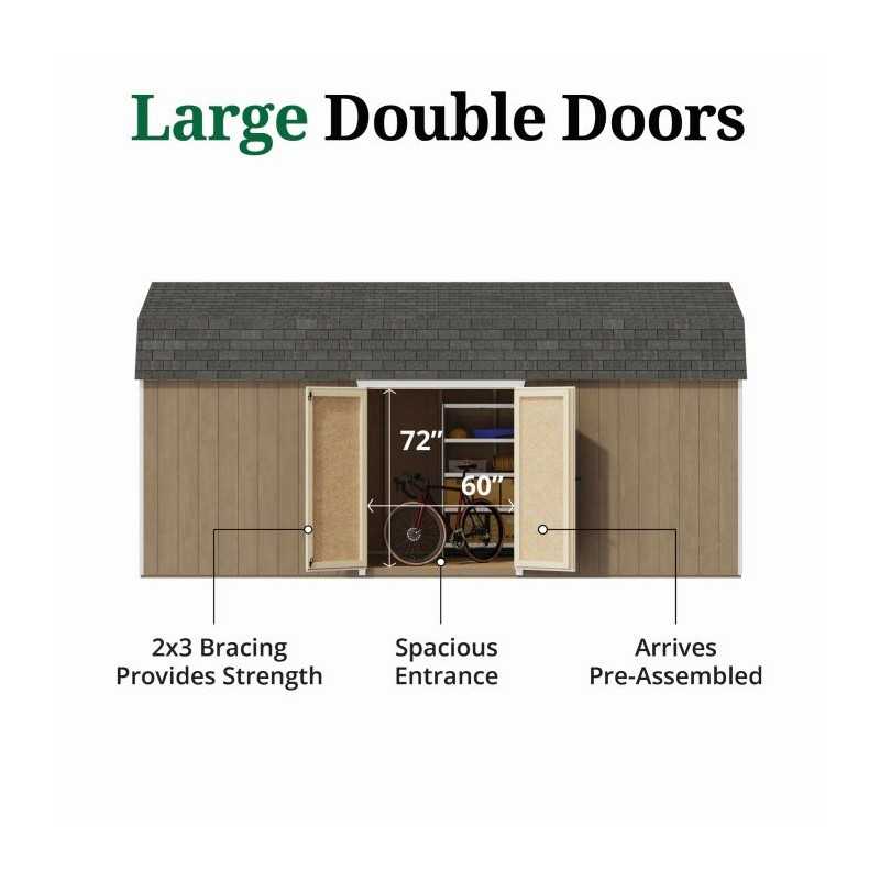 Little Cottage Co. Value Gambrel 10x20 Barn Shed Kit w/ 6' Sidewall - Side Entry (10x20 VGB-6-SE-PC)