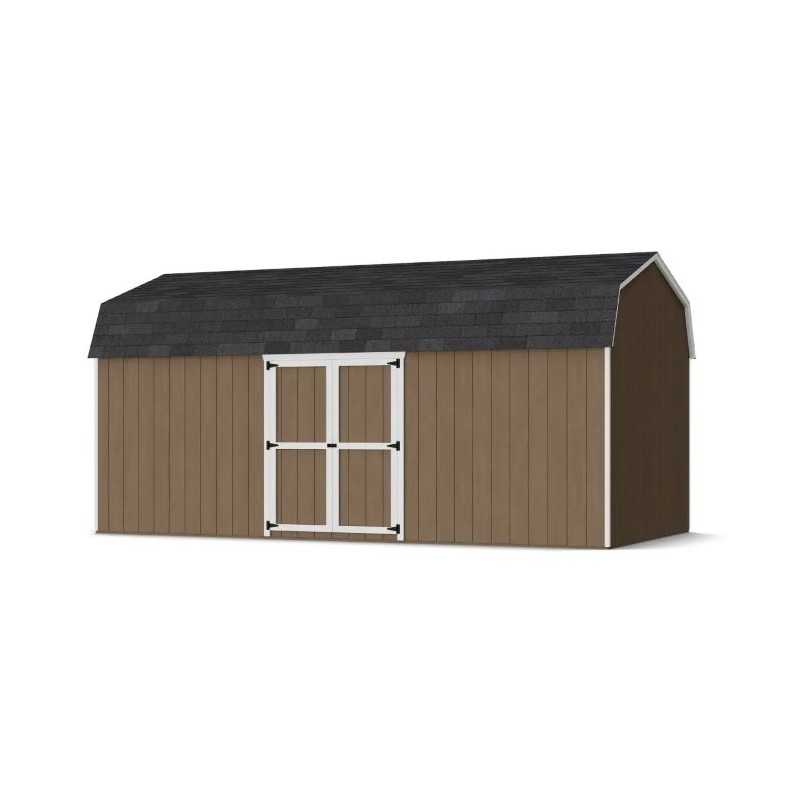 Little Cottage Co. Value Gambrel 10x20 Barn Shed Kit w/ 6' Sidewall - Side Entry (10x20 VGB-6-SE-PC)
