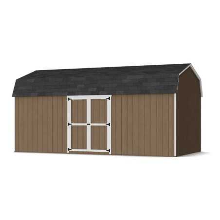 Little Cottage Co. Value Gambrel 10x20 Barn Shed Kit w/ 6' Sidewall - Side Entry (10x20 VGB-6-SE-PC)