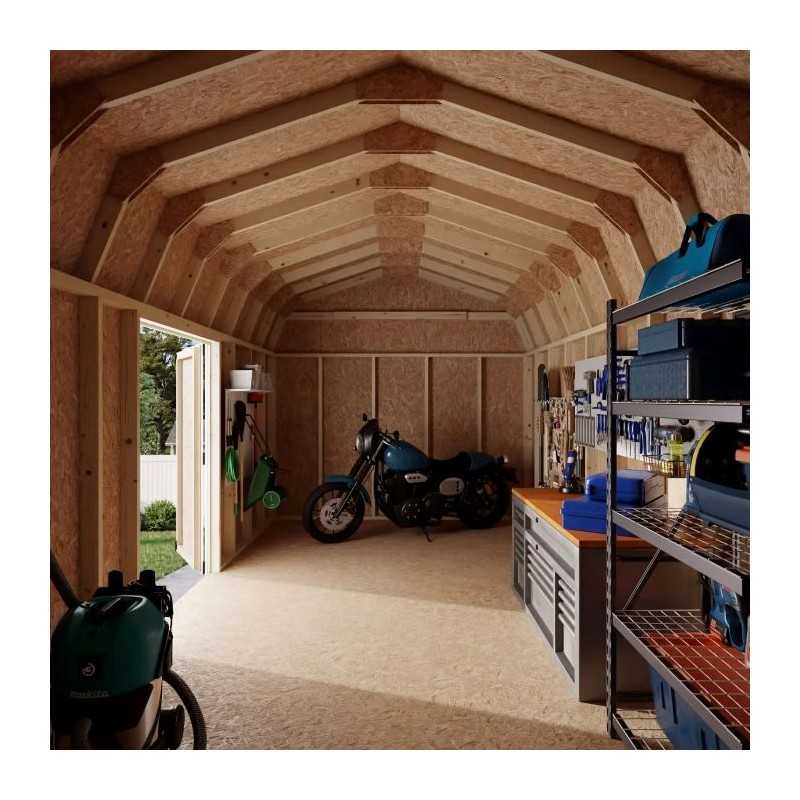 Little Cottage Co. Value Gambrel 10x20 Barn Shed Kit w/ 6' Sidewall - Side Entry (10x20 VGB-6-SE-PC)
