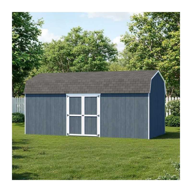 Little Cottage Co. Value Gambrel 10x20 Barn Shed Kit w/ 6' Sidewall - Side Entry (10x20 VGB-6-SE-PC)