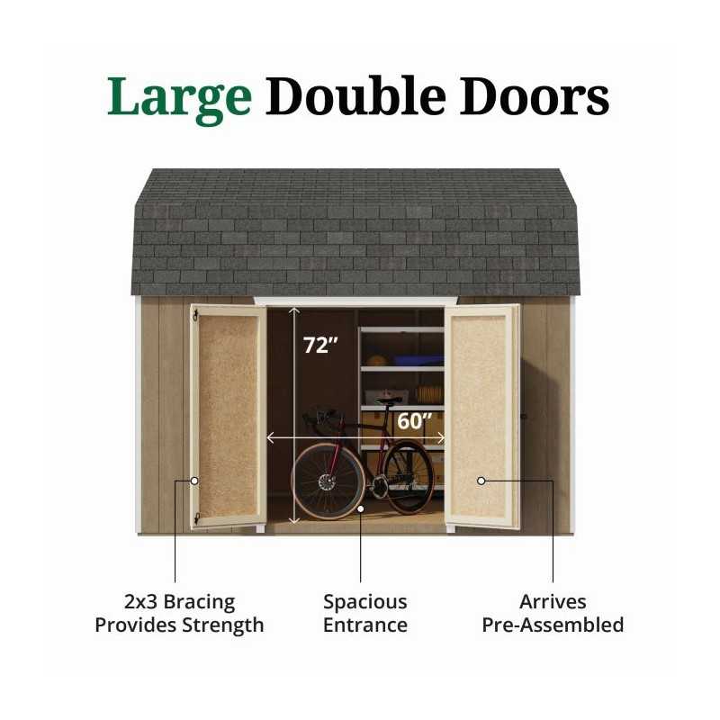 Little Cottage Co. Value Gambrel 12x12 Barn Shed Kit w/ 6' Sidewall - Side Entry (12x12 VGB-6-SE-PC)