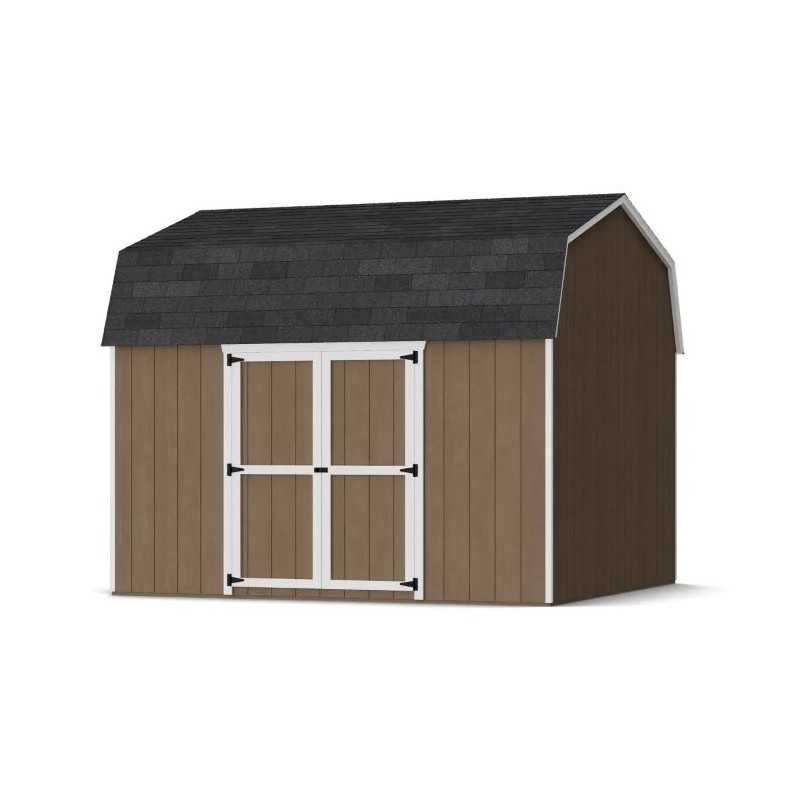 Little Cottage Co. Value Gambrel 12x12 Barn Shed Kit w/ 6' Sidewall - Side Entry (12x12 VGB-6-SE-PC)