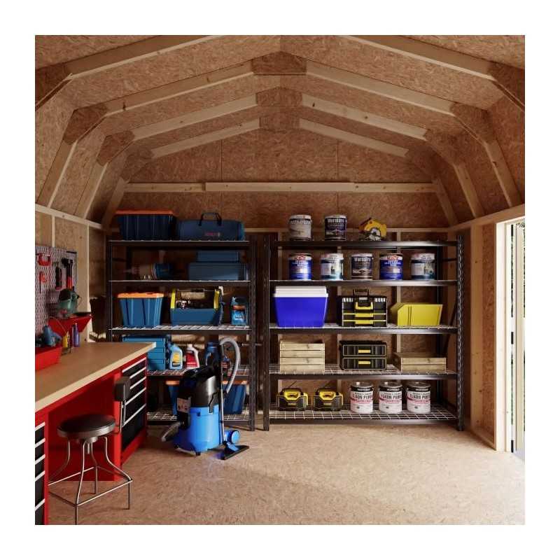Little Cottage Co. Value Gambrel 12x12 Barn Shed Kit w/ 6' Sidewall - Side Entry (12x12 VGB-6-SE-PC)