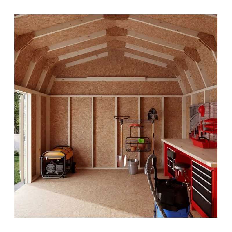 Little Cottage Co. Value Gambrel 12x12 Barn Shed Kit w/ 6' Sidewall - Side Entry (12x12 VGB-6-SE-PC)