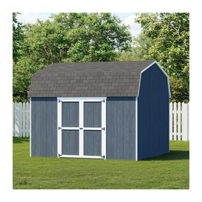 Little Cottage Co. Value Gambrel 12x12 Barn Shed Kit w/ 6' Sidewall - Side Entry (12x12 VGB-6-SE-PC)