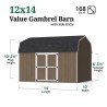 Little Cottage Co. Value Gambrel 12x14 Barn Shed Kit w/ 6' Sidewall - Side Entry (12x14 VGB-6-SE-PC)