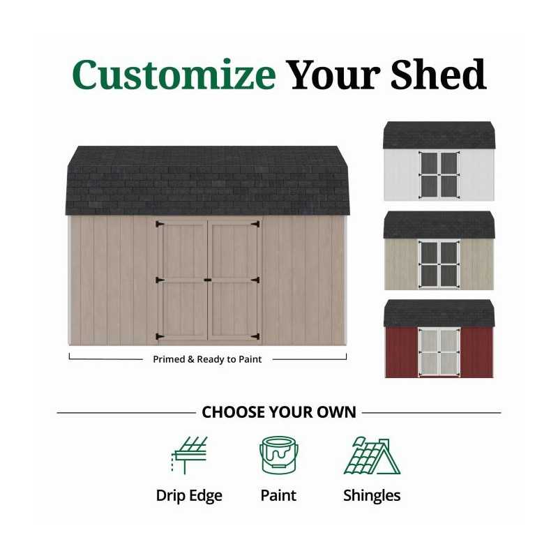 Little Cottage Co. Value Gambrel 12x14 Barn Shed Kit w/ 6' Sidewall - Side Entry (12x14 VGB-6-SE-PC)