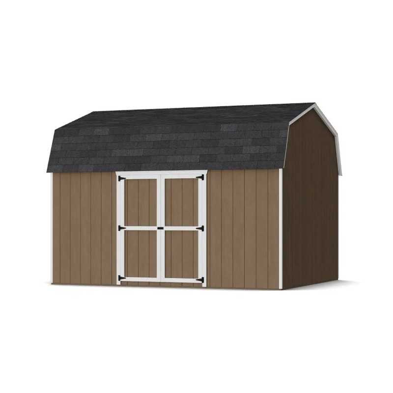 Little Cottage Co. Value Gambrel 12x14 Barn Shed Kit w/ 6' Sidewall - Side Entry (12x14 VGB-6-SE-PC)