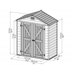 Palram 6x3 Skylight Storage Shed - Tan (HG9603T)