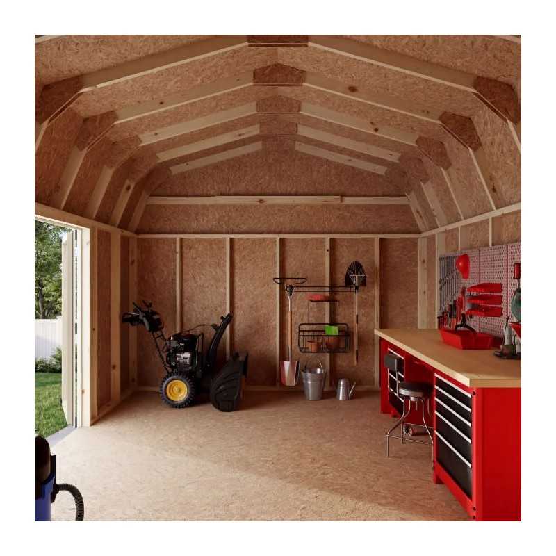 Little Cottage Co. Value Gambrel 12x14 Barn Shed Kit w/ 6' Sidewall - Side Entry (12x14 VGB-6-SE-PC)