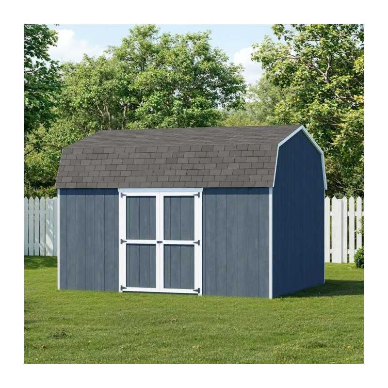 Little Cottage Co. Value Gambrel 12x14 Barn Shed Kit w/ 6' Sidewall - Side Entry (12x14 VGB-6-SE-PC)