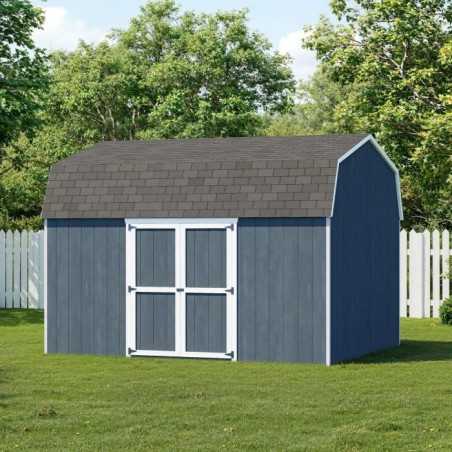 Little Cottage Co. Value Gambrel 12x14 Barn Shed Kit w/ 6' Sidewall - Side Entry (12x14 VGB-6-SE-PC)