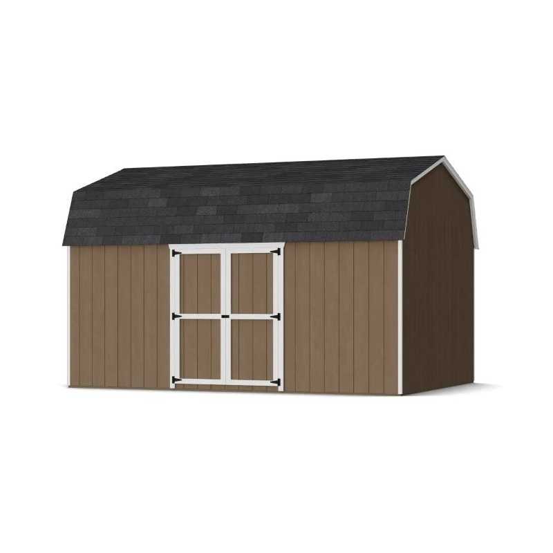 Little Cottage Co. Value Gambrel 12x16 Barn Shed Kit w/ 6' Sidewall - Side Entry (12x16 VGB-6-SE-PC)
