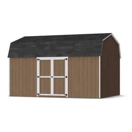 Little Cottage Co. Value Gambrel 12x16 Barn Shed Kit w/ 6' Sidewall - Side Entry (12x16 VGB-6-SE-PC)