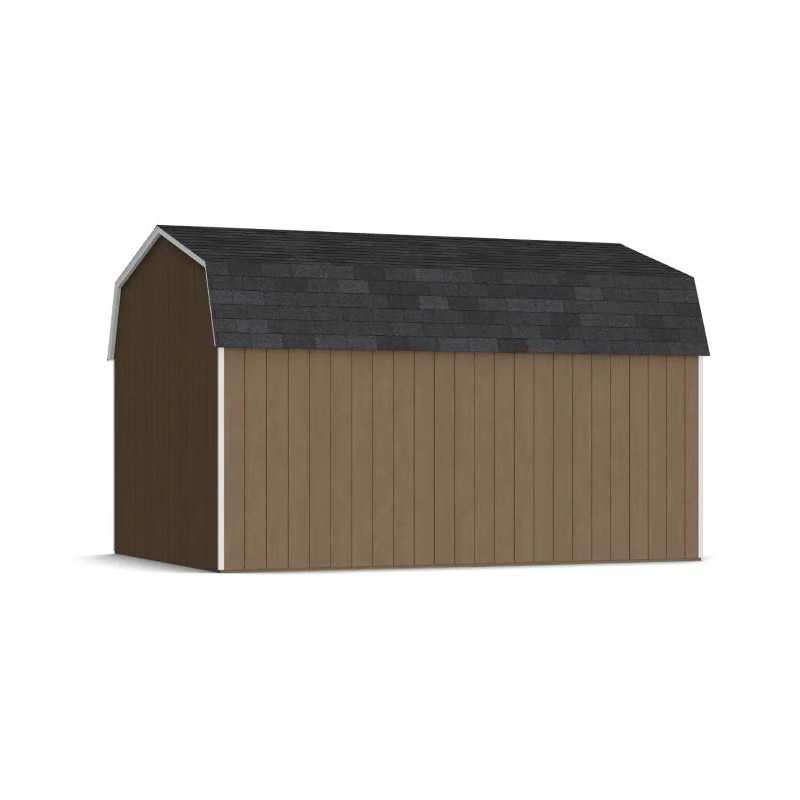 Little Cottage Co. Value Gambrel 12x16 Barn Shed Kit w/ 6' Sidewall - Side Entry (12x16 VGB-6-SE-PC)