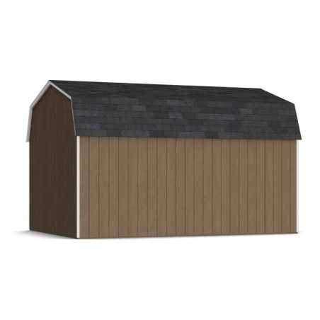 Little Cottage Co. Value Gambrel 12x16 Barn Shed Kit w/ 6' Sidewall - Side Entry (12x16 VGB-6-SE-PC)