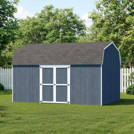 Little Cottage Co. Value Gambrel 12x16 Barn Shed Kit w/ 6' Sidewall - Side Entry (12x16 VGB-6-SE-PC)