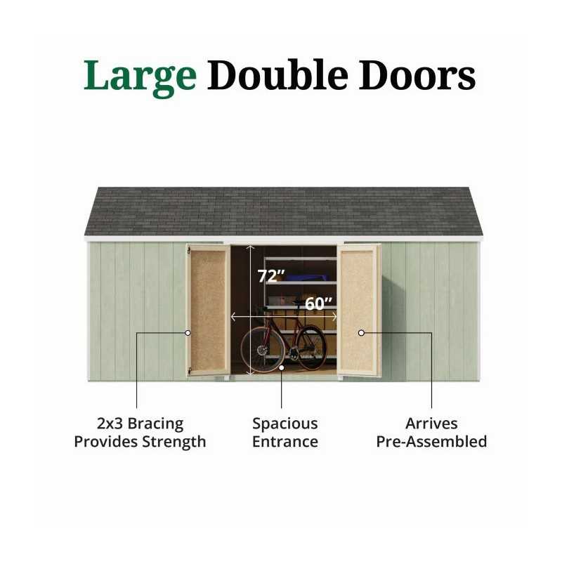 Little Cottage Co. Value Gambrel 12x18 Barn Shed Kit w/ 6' Sidewall - Side Entry (12x18 VGB-6-SE-PC)