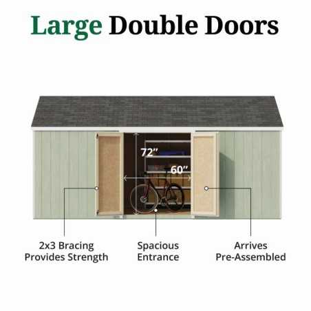 Little Cottage Co. Value Gambrel 12x18 Barn Shed Kit w/ 6' Sidewall - Side Entry (12x18 VGB-6-SE-PC)