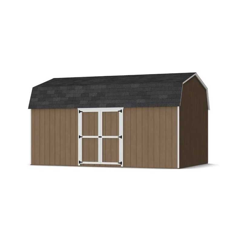 Little Cottage Co. Value Gambrel 12x18 Barn Shed Kit w/ 6' Sidewall - Side Entry (12x18 VGB-6-SE-PC)
