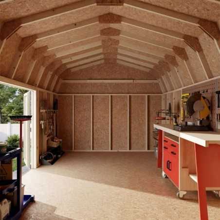 Little Cottage Co. Value Gambrel 12x18 Barn Shed Kit w/ 6' Sidewall - Side Entry (12x18 VGB-6-SE-PC)