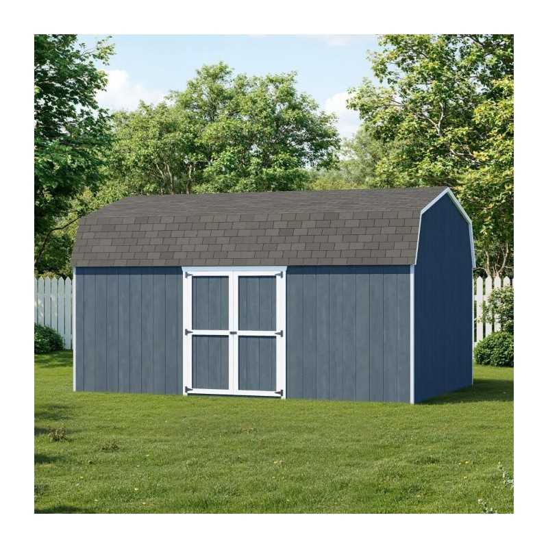 Little Cottage Co. Value Gambrel 12x18 Barn Shed Kit w/ 6' Sidewall - Side Entry (12x18 VGB-6-SE-PC)