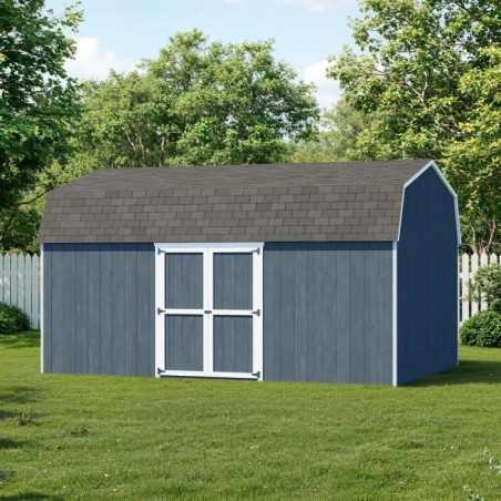 Little Cottage Co. Value Gambrel 12x18 Barn Shed Kit w/ 6' Sidewall - Side Entry (12x18 VGB-6-SE-PC)