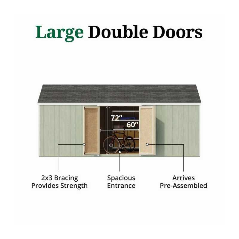 Little Cottage Co. Value Gambrel 12x20 Barn Shed Kit w/ 6' Sidewall - Side Entry (12x20 VGB-6-SE-PC)