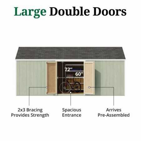 Little Cottage Co. Value Gambrel 12x20 Barn Shed Kit w/ 6' Sidewall - Side Entry (12x20 VGB-6-SE-PC)
