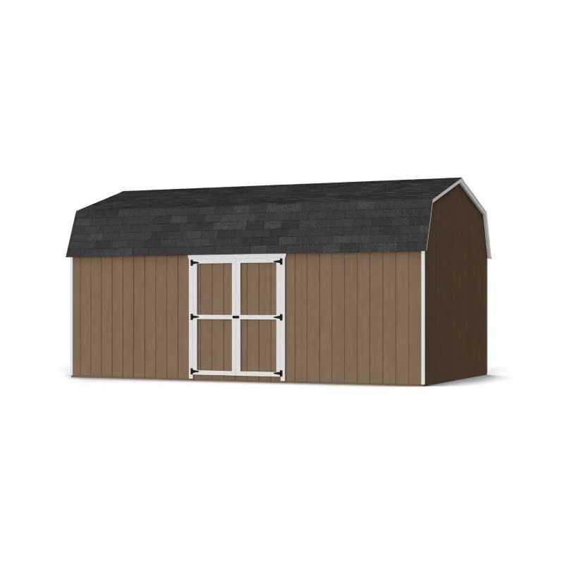 Little Cottage Co. Value Gambrel 12x20 Barn Shed Kit w/ 6' Sidewall - Side Entry (12x20 VGB-6-SE-PC)