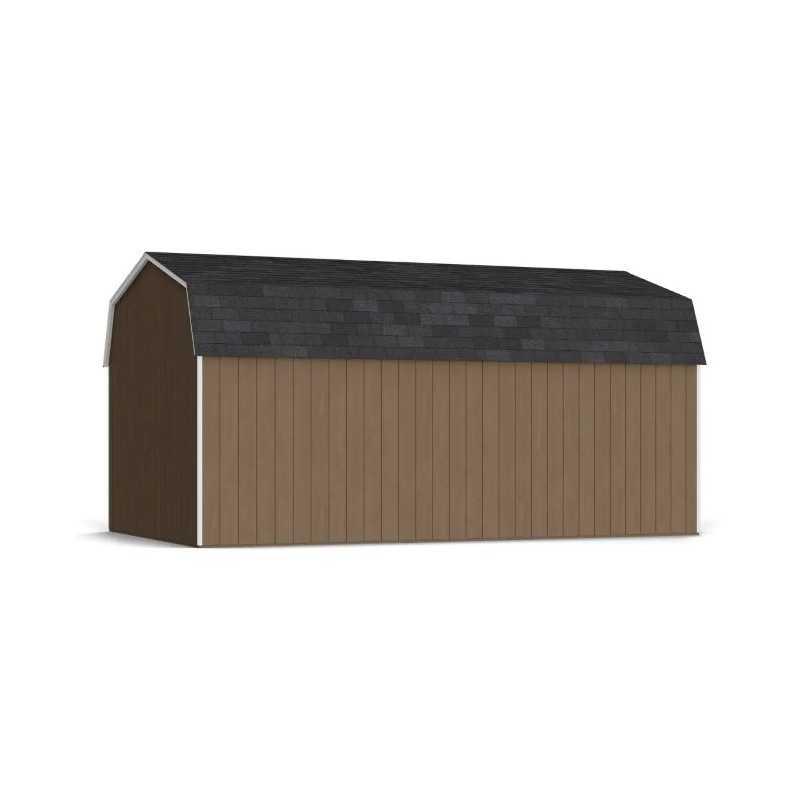 Little Cottage Co. Value Gambrel 12x20 Barn Shed Kit w/ 6' Sidewall - Side Entry (12x20 VGB-6-SE-PC)