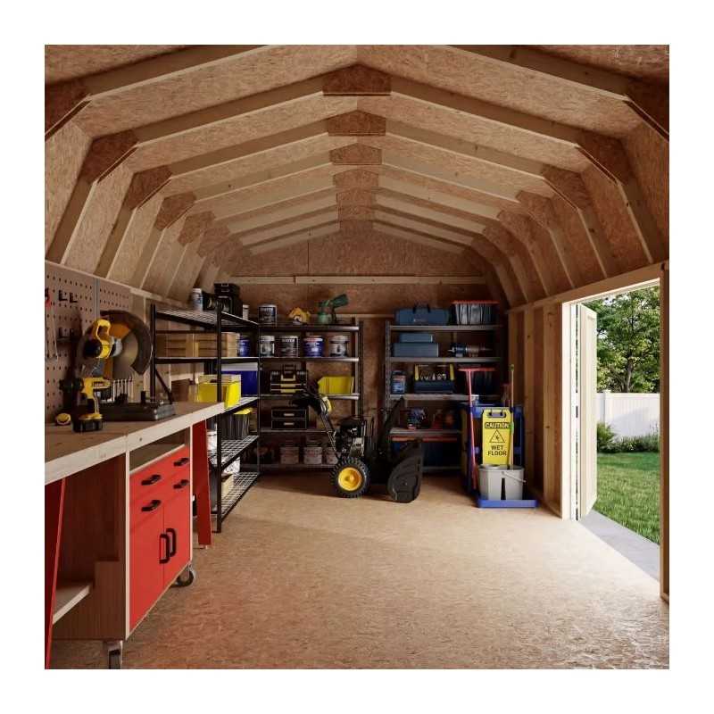 Little Cottage Co. Value Gambrel 12x20 Barn Shed Kit w/ 6' Sidewall - Side Entry (12x20 VGB-6-SE-PC)