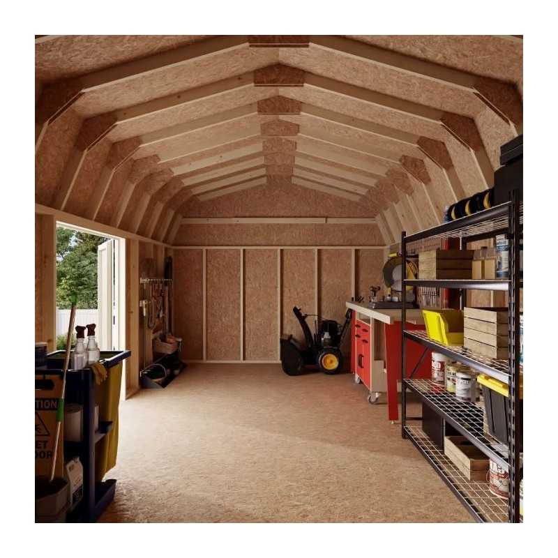 Little Cottage Co. Value Gambrel 12x20 Barn Shed Kit w/ 6' Sidewall - Side Entry (12x20 VGB-6-SE-PC)