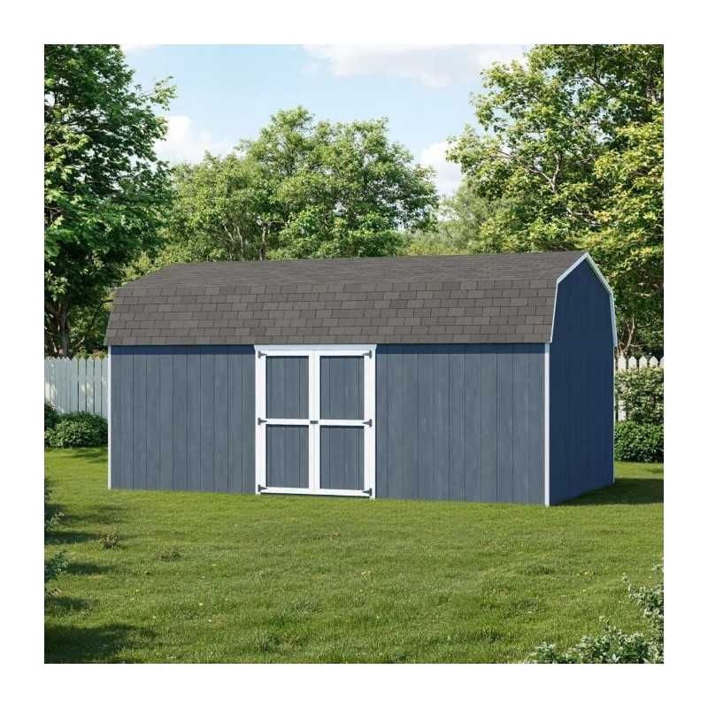 Little Cottage Co. Value Gambrel 12x20 Barn Shed Kit w/ 6' Sidewall - Side Entry (12x20 VGB-6-SE-PC)