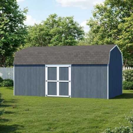 Little Cottage Co. Value Gambrel 12x20 Barn Shed Kit w/ 6' Sidewall - Side Entry (12x20 VGB-6-SE-PC)