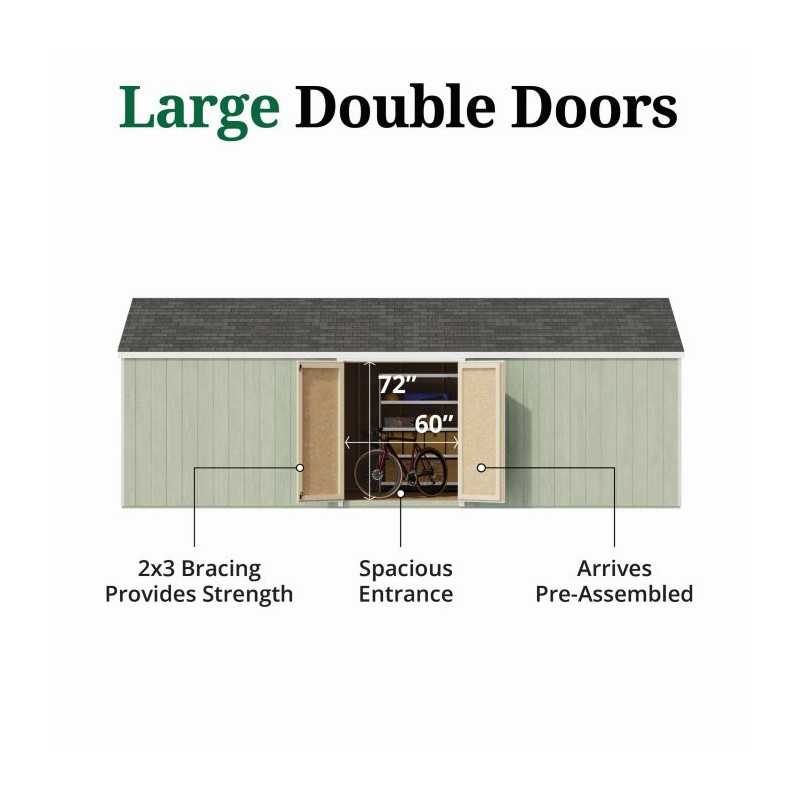 Little Cottage Co. Value Gambrel 12x24 Barn Shed Kit w/ 6' Sidewall - Side Entry (12x24 VGB-6-SE-PC)