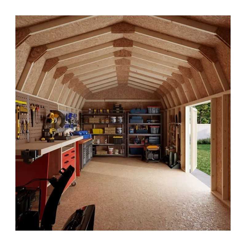 Little Cottage Co. Value Gambrel 12x24 Barn Shed Kit w/ 6' Sidewall - Side Entry (12x24 VGB-6-SE-PC)