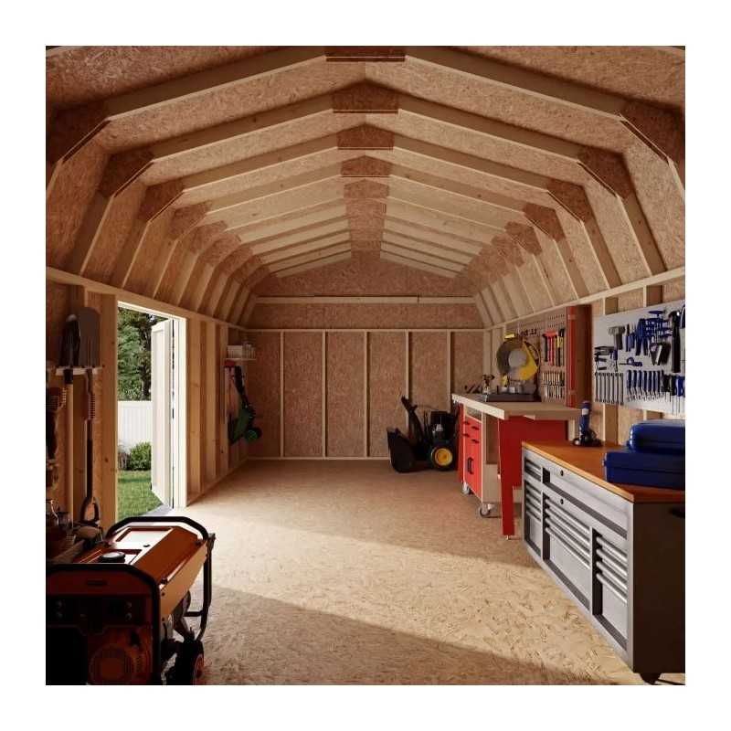 Little Cottage Co. Value Gambrel 12x24 Barn Shed Kit w/ 6' Sidewall - Side Entry (12x24 VGB-6-SE-PC)
