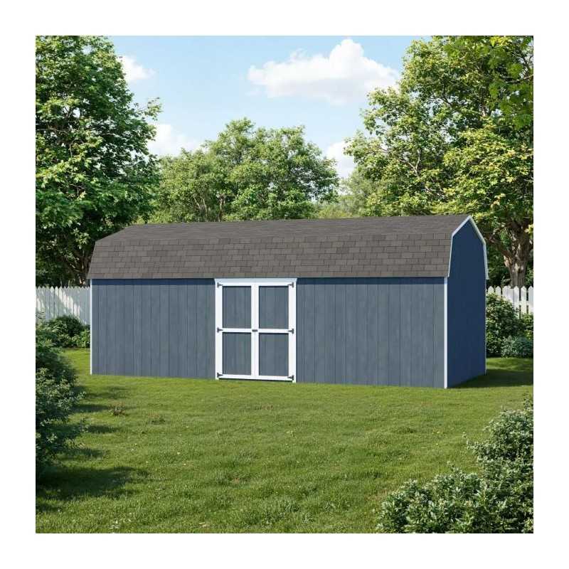 Little Cottage Co. Value Gambrel 12x24 Barn Shed Kit w/ 6' Sidewall - Side Entry (12x24 VGB-6-SE-PC)