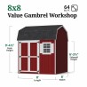 Little Cottage Co. Value Gambrel 8x8 Workshop Barn Shed Kit (8x8 VGB-6-WS-PC)