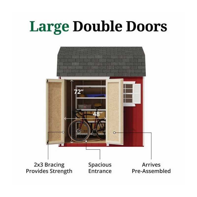 Little Cottage Co. Value Gambrel 8x8 Workshop Barn Shed Kit (8x8 VGB-6-WS-PC)