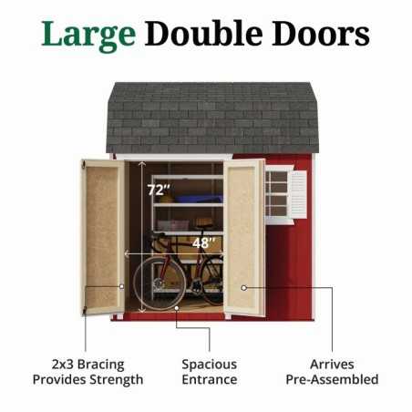 Little Cottage Co. Value Gambrel 8x8 Workshop Barn Shed Kit (8x8 VGB-6-WS-PC)