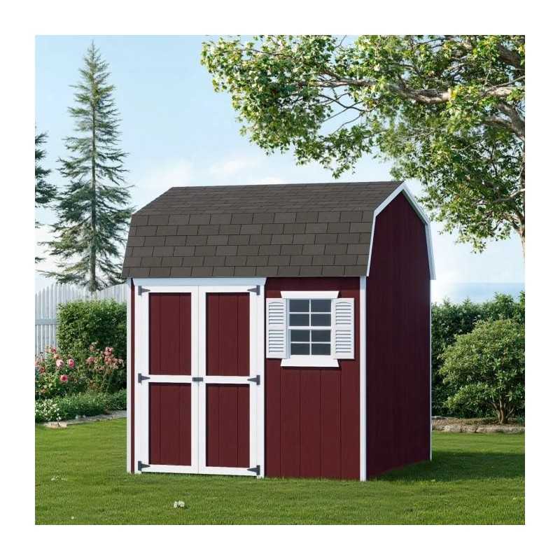Little Cottage Co. Value Gambrel 8x8 Workshop Barn Shed Kit (8x8 VGB-6-WS-PC)