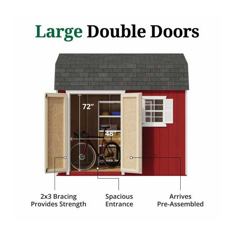 Little Cottage Co. Value Gambrel 8x10 Workshop Barn Shed Kit (8x10 VGB-6-WS-PC)