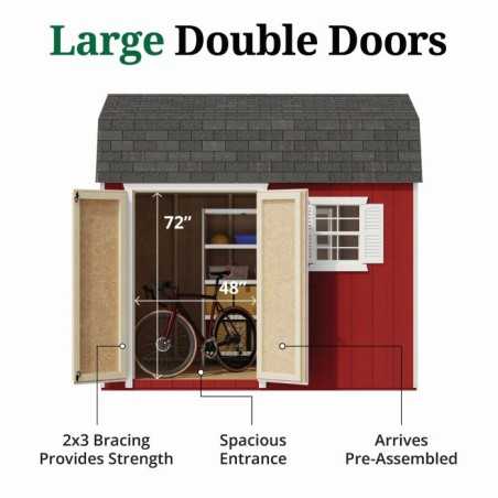 Little Cottage Co. Value Gambrel 8x10 Workshop Barn Shed Kit (8x10 VGB-6-WS-PC)